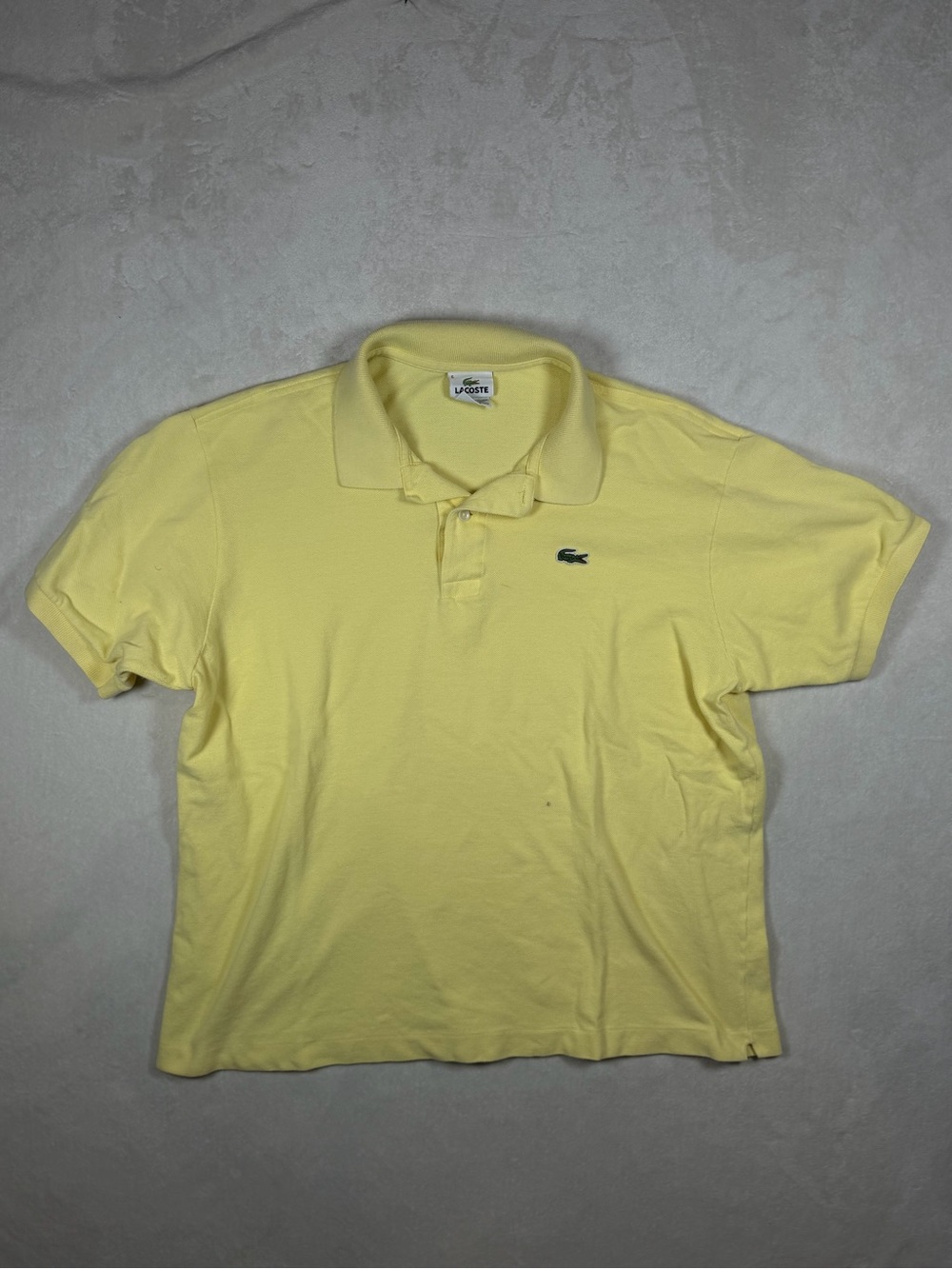 Lacoste Men's Size 6 Light Yellow Pique Polo Shirt with Crocodile Logo